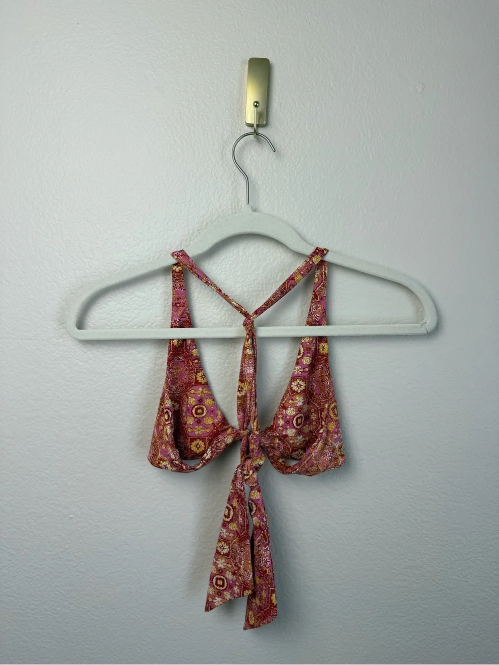 Frankies Bikinis Malibu Top Size Small Halter Boho Coastal Earthy Wanderlust
